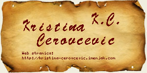 Kristina Cerovčević vizit kartica